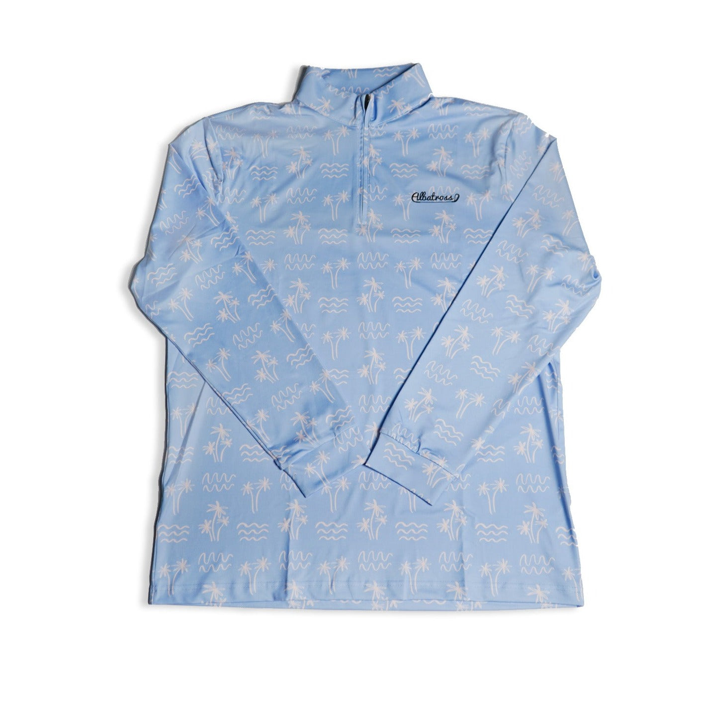 Light Blue Waves & Palms Quarter Zip